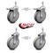 Service Caster 6 Inch Gray Polyurethane Swivel 3/8 Inch Stem Caster Total Lock Brake SCC, 2PK SCC-TSTTL20S614-PPUB-381615-2-S-2 - alternate 5
